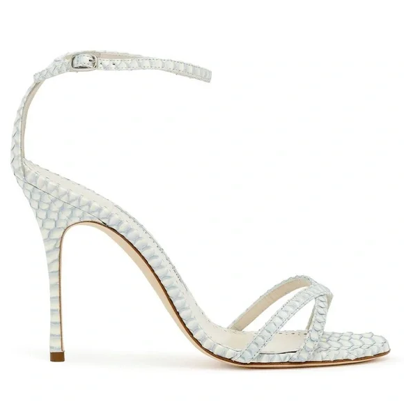 Manolo Blahnik Paloma 105 blue degrade snake sandals - Picture 3 of 9